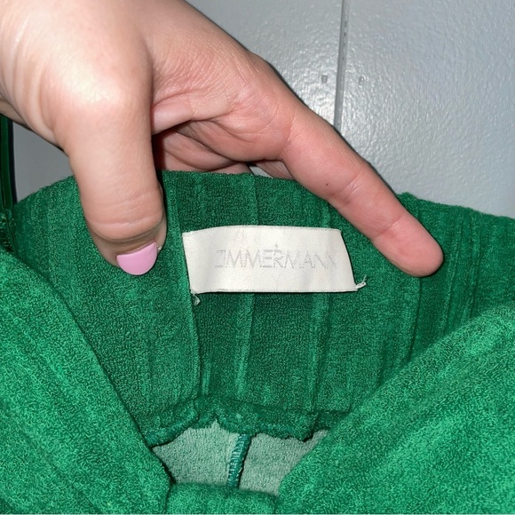 Zimmermann Short Green Terry Summer Dress Size Medium - Picture 4 of 6
